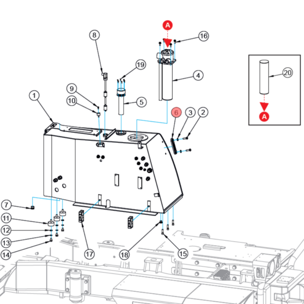 Baromètre de niveau d'huile hydraulique pour ILF Energreen fixation réservoir vue pièce éclatée